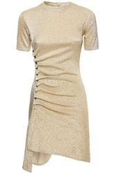 Rabanne - Shiny Viscose Blend Jersey Mini Dress - Lyst