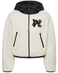 Palm Angels - Shell-trimmed Hooded Faux Shearling Jacket - Lyst