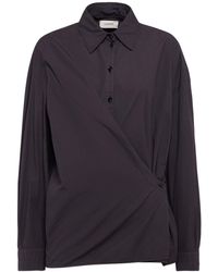 Lemaire - Straight Collar Twisted Cotton Shirt - Lyst