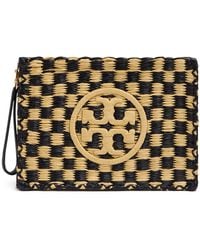 Tory Burch - Donna Ella Crocheted Raffia Pouch/Natural - Lyst