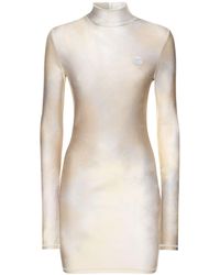 Coperni - High Neck Fitted Jersey Mini Dress - Lyst