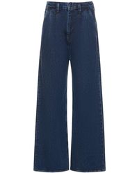 Anine Bing - Carrie Cotton Denim Wide Pleated Jeans - Lyst