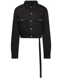Rick Owens - Cape-Sleeved Cotton Drill Crop Jacket - Lyst