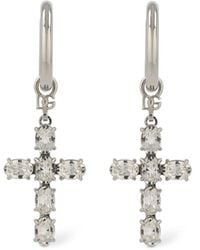 Dolce & Gabbana - Dg Dna Crystal Cross Earrings - Lyst