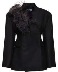 16Arlington - Damen Jacke Aus Wollkrepp Mit Federn „Ram“ - Lyst