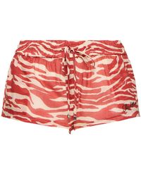 The Attico - Printed Mousseline Low Waist Shorts - Lyst