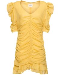 Isabel Marant - Sireny Gathered Cotton Mini Dress - Lyst