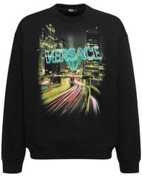Versace - Lights Printed Cotton Sweatshirt - Lyst