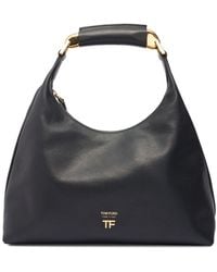 Tom Ford - Small Grain Leather Hobo Bag - Lyst