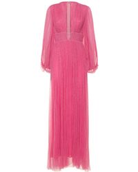 Maria Lucia Hohan Langes Kleid Aus Tüll Mit Rüschen - Pink