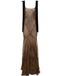 Nina Ricci - Printed Silk Muslin Long Dress - Lyst