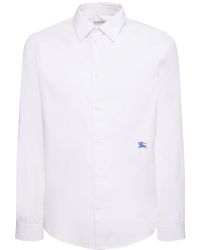 Burberry - Camisa de algodón con logo - Lyst