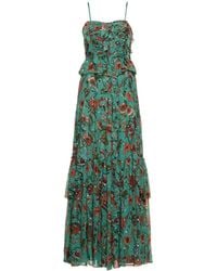 Ulla Johnson - Colette Printed Silk Blend Long Gown - Lyst