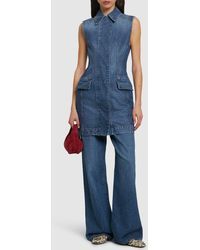 Sportmax Denim Fiorito Shirt Dress in Blue | Lyst