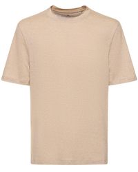 Brunello Cucinelli - Camiseta de jersey lino y algodón - Lyst