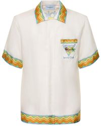 Casablanca - Tennis Club Print Silk S/s Shirt - Lyst