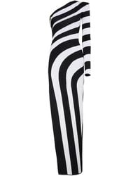 Balmain - Striped One-Shoulder Gown - Lyst