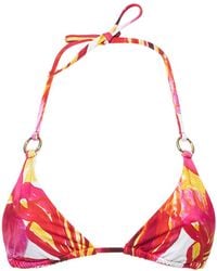 Louisa Ballou - Mini Ring Printed Triangle Bikini Top - Lyst