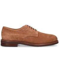 Brunello Cucinelli - Leather Derby Lace-Up Shoes - Lyst
