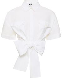 MSGM - Camisa de popelina de algodón - Lyst