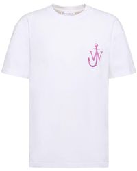 JW Anderson - Jersey-t-shirt Mit Gesticktem Logo - Lyst