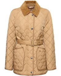 Burberry - Penston Quilted Jacket W/ Belt - Lyst