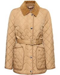 Burberry - Penston Quilted Jacket W/ Belt - Lyst