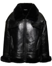 David Koma - Shearling Leather Jacket - Lyst