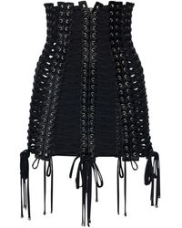 Dolce & Gabbana Satin Lace-up Corset Mini Skirt - Black