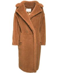 Max Mara Teddy Camel & Silk Coat - Natural