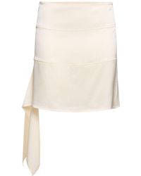 Ferragamo - Stretch Silk Satin Mini Skirt - Lyst