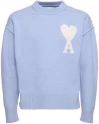 Ami Paris - Adc Felted Wool Knit Sweater - Lyst
