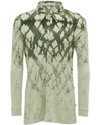 Dion Lee Shibori Print Viscose & Silk Shirt - Green