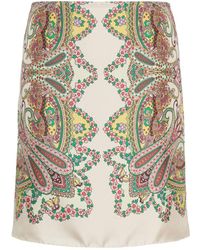 Etro - Printed Silk Mini Skirt/Multi - Lyst