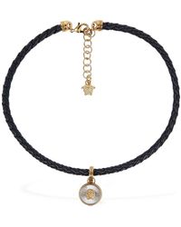 Versace - Medusa biggie Leather Collar Necklace - Lyst