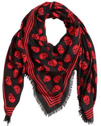 Alexander McQueen Schal Aus Modal Mit Schädel - Rot