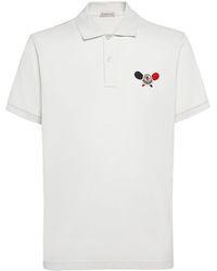 Moncler - Polo en coton avec patch logo - Lyst