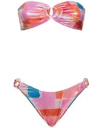 Reina Olga - Set bikini a fascia bandcamp stampato - Lyst