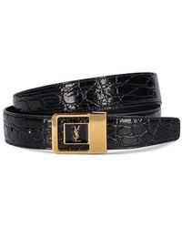 Saint Laurent - 30Mm Boucle La 66 Embossed Leather Belt - Lyst