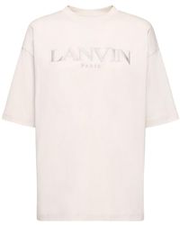 Lanvin - T-shirt oversize in jersey con ricamo logo - Lyst