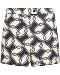 Moncler - Printed Cotton Shorts - Lyst