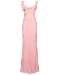 Self-Portrait - Mujer Vestido Maxi De Georgette - Lyst