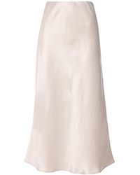 Max Mara Satin Flared Midi Skirt - White