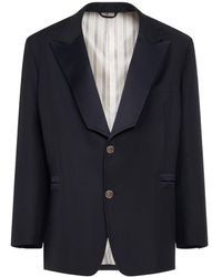 Etro - Wool Blazer W/ Peaked Lapels - Lyst