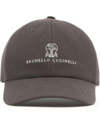 Brunello Cucinelli - Baseballkappe Aus Baumwolle Mit Logo - Lyst