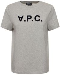 A.P.C. - Camiseta de jersey de algodón con logo - Lyst