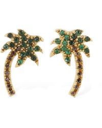Palm Angels - Palm Crystal & Brass Clip-on Earrings - Lyst