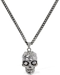Alexander McQueen - Jeweled Skull Brass Necklace - Lyst