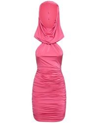 GIUSEPPE DI MORABITO - Minikleid Aus Stretch-jersey Mit Kapuze - Lyst