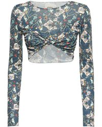 Isabel Marant - Top jinea in jersey di seta e viscosa stampata - Lyst